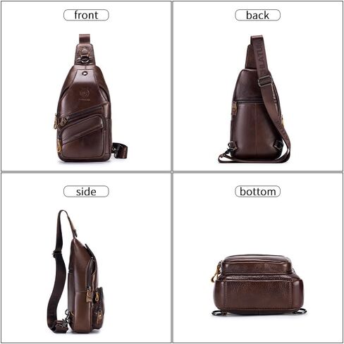 Crossbody Bag for Men Genuine Leather Sling Bag Small Chest Shoulder Bag Durable Men Bag Crossbody in Kuwait