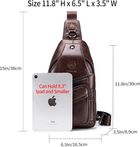 Crossbody Bag for Men Genuine Leather Sling Bag Small Chest Shoulder Bag Durable Men Bag Crossbody in Kuwait