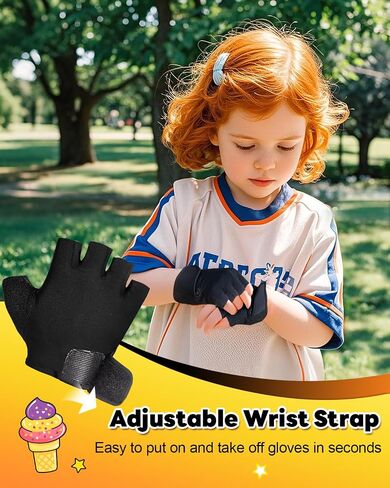 Rigwarl Kids Bike Bike Gloves for Age 2-9 ، Hloves Hloves Kids With Motective Detract in Kuwait