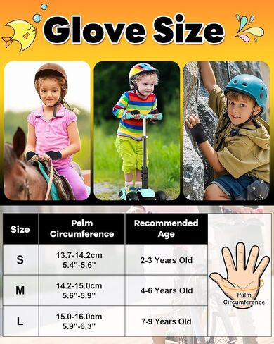 Rigwarl Kids Bike Bike Gloves for Age 2-9 ، Hloves Hloves Kids With Motective Detract in Kuwait