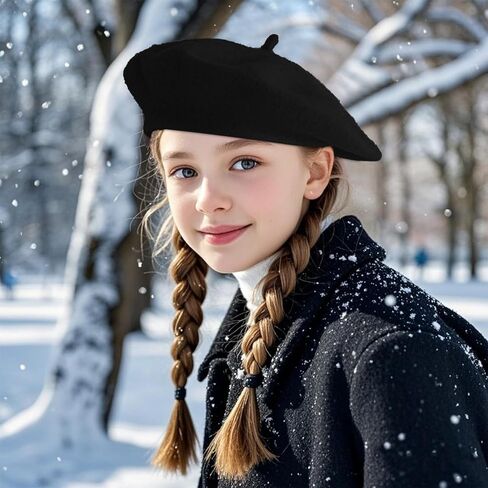 قبعات Choyaxo French Beret Hats القبعات الكلاسيكية الصلبة للفتيات in Saudi Arabia