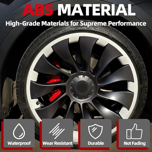 4PCS 20 Inch Model Y Tire Trim Rings, Wheel Rim Protectors, Hubcaps Rim Covers Anti-Scratch ABS Rim Guard Rim, 20" Model Y Exterior Accessories in Kuwait