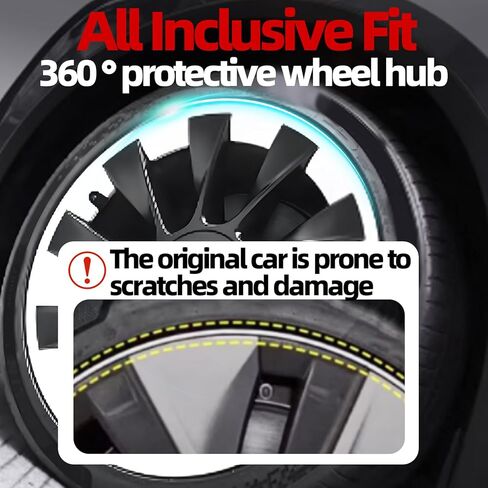 4PCS 20 Inch Model Y Tire Trim Rings, Wheel Rim Protectors, Hubcaps Rim Covers Anti-Scratch ABS Rim Guard Rim, 20" Model Y Exterior Accessories in Kuwait