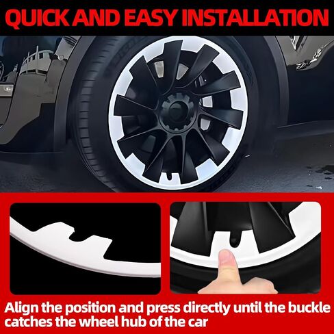 4PCS 20 Inch Model Y Tire Trim Rings, Wheel Rim Protectors, Hubcaps Rim Covers Anti-Scratch ABS Rim Guard Rim, 20" Model Y Exterior Accessories in Kuwait