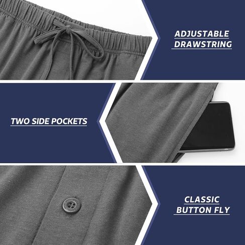 BAMBOO COOL Mens Pajama Set Classic Button Down Sleepwear Soft Long Sleeve Pajamas for Men Lounge Pj Sets with Pockets 2Pcs in Saudi Arabia