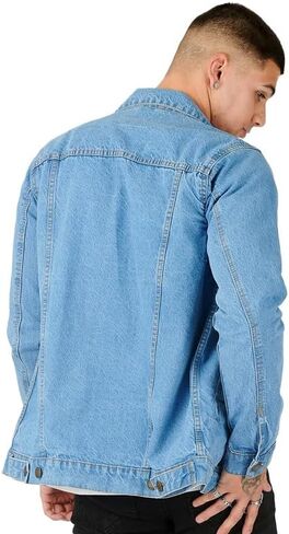 Denim Jacket Men - Casual Vintage Regular Fit Button Down Trucker Style – Mens Jean Jackets Stylish Everyday Outerwear in Kuwait
