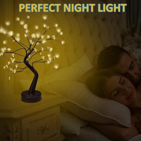 Otavilem LED Tabletop Bonsai Tree Light ، مصابيح الأشجار الجمالية لغرفة المعيشة ، ضوء ليلي لطيف ، بطارية/USB مصباح الأشجار الاصطناعية DIY لغرفة النوم ، سطح المكتب ، عيد الميلاد ، ديكور الغرفة in Kuwait