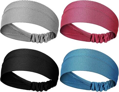Coume 4 PCS Boading Headbands for Women Men Men Beys Rescorms Rectors Feards Sports Hair Fands for Jurn in Kuwait