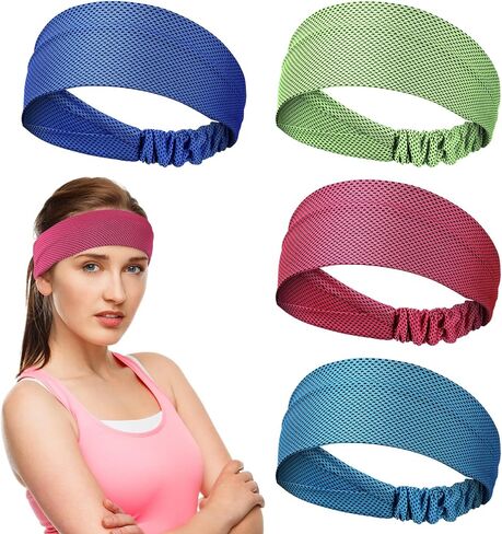 Coume 4 PCS Boading Headbands for Women Men Men Beys Rescorms Rectors Feards Sports Hair Fands for Jurn in Kuwait