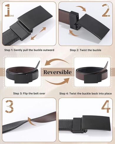 Kajeer Boy Belts for Kid Reversible,Durable PU Metal Buckle Leather Belt Toddler Youth Belt for School Uniform Casual in Kuwait