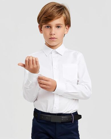 Kajeer Boy Belts for Kid Reversible,Durable PU Metal Buckle Leather Belt Toddler Youth Belt for School Uniform Casual in Kuwait