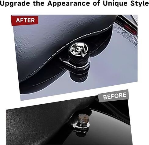 Motorcycle Stainless Knurled Fender Rear Seat Bolt Screw 1/4"-20 Thread for Harley Davidson Touring Sportster Softail Dyna CVO Fatbob Electra Glide Street Glide 1996-2025 Chrome in Kuwait