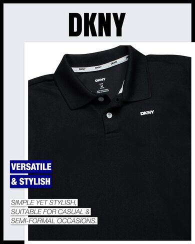DKNY Boys Polo Shirt - Performance Golf Polo with Moisture Wicking Fabric, Short Sleeve Boys Golf Shirts (Sizes: 8-20) in Saudi Arabia