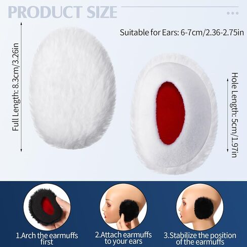 SATINIOR 2 Pairs Bandless Earmuffs Ear Warmers Winter Ear Covers Earcaps for Outdoors, M in Kuwait