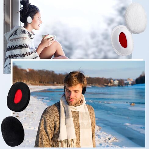 SATINIOR 2 Pairs Bandless Earmuffs Ear Warmers Winter Ear Covers Earcaps for Outdoors, M in Kuwait