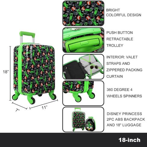 Disney Princess Character Art 2-Pack Backpack and 18" Luggage Set in Kuwait