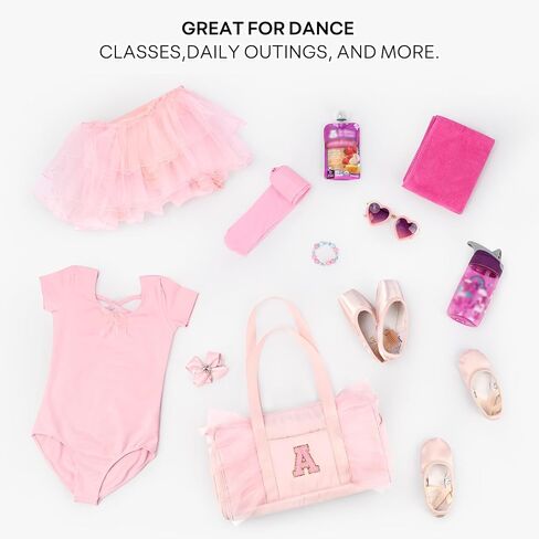 mibasies Dance Bag for Girls 4-6: Ballet Bags for Girls 4-6 - Kids Duffle Bag - Personalized Letter Girls Gifts Pink C in Saudi Arabia