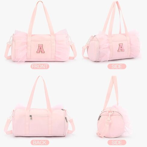 mibasies Dance Bag for Girls 4-6: Ballet Bags for Girls 4-6 - Kids Duffle Bag - Personalized Letter Girls Gifts Pink C in Saudi Arabia