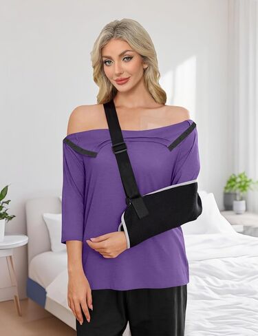Poriff Women's Full Snap Post Shoulder Surgery Shirts 3/4 Sleeve Chemo Port Tops After Rotator Cuff Adaptive Clothing S - XXL in Kuwait