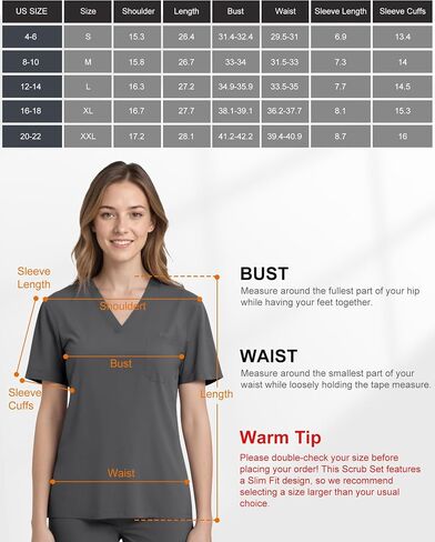 Scrubs for Women, Stretchy V-Neck Scrubs Top with 2 Pockets and 4-Way Stretch Fabric in Saudi Arabia