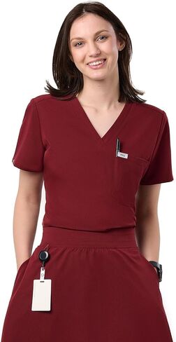 Peelz Sophia 2-Pocket V-neck Scrub Top for Women-Soft Stretch Fabrics Fcrubs ، Tops Furns Scrub Tops ، Fit Slim Fit in Kuwait