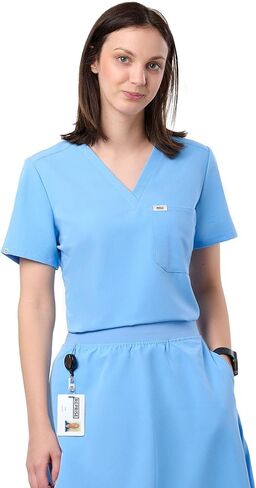 Peelz Sophia 2-Pocket V-neck Scrub Top for Women-Soft Stretch Fabrics Fcrubs ، Tops Furns Scrub Tops ، Fit Slim Fit in Kuwait