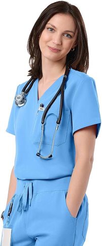 Peelz Sophia 2-Pocket V-neck Scrub Top for Women-Soft Stretch Fabrics Fcrubs ، Tops Furns Scrub Tops ، Fit Slim Fit in Kuwait