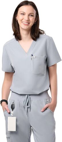 Peelz Sophia 2-Pocket V-neck Scrub Top for Women-Soft Stretch Fabrics Fcrubs ، Tops Furns Scrub Tops ، Fit Slim Fit in Kuwait