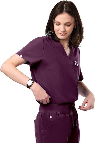 Peelz Sophia 2-Pocket V-neck Scrub Top for Women-Soft Stretch Fabrics Fcrubs ، Tops Furns Scrub Tops ، Fit Slim Fit in Kuwait
