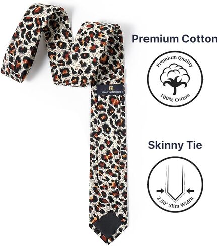 Mens Floral Tie | Cotton Printed Skinny Necktie for Wedding | Spring & Summer in Kuwait