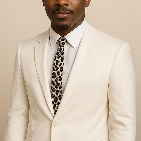 Mens Floral Tie | Cotton Printed Skinny Necktie for Wedding | Spring & Summer in Kuwait