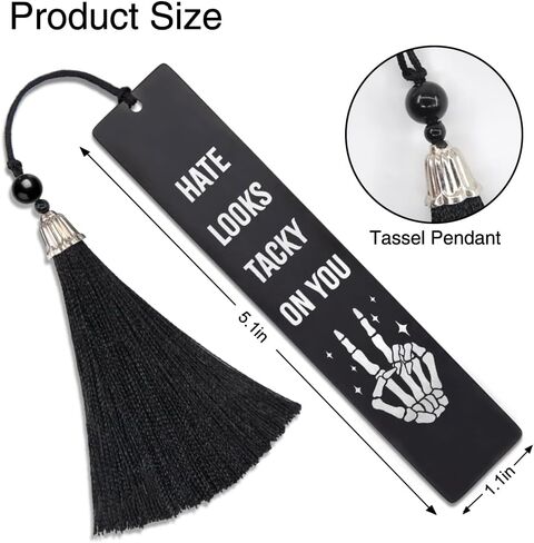 DYJYBMY If My Book is Open Your Mouth Should Be Closed Black Engraved Metal Bookmark, Stainless Steel Bookmark for Book Lover, Sarcastic Bookmark Gifts for Librarian Teacher, Reading Birthday Gifts in Kuwait