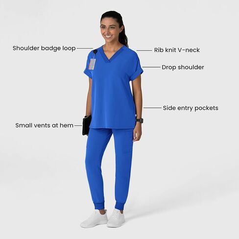 WonderWink Women's Drop Shoulder Boxy Scrub Top in Kuwait