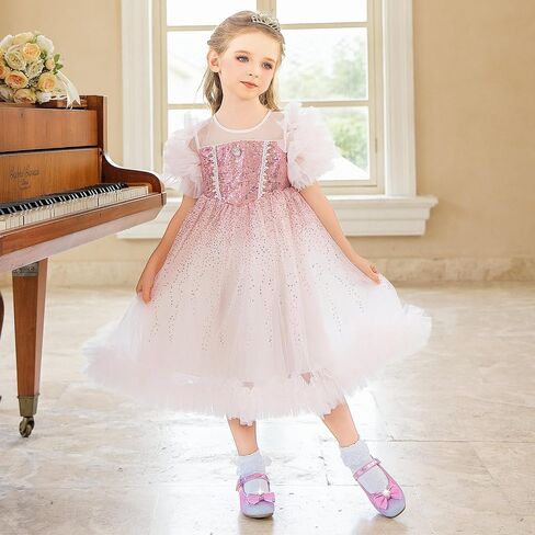 Furdeour Girls Dress Shoes Mary Jane Wedding Flower Bridesmaids Heels Glitter Princess Shoes for Kids Toddler in Saudi Arabia