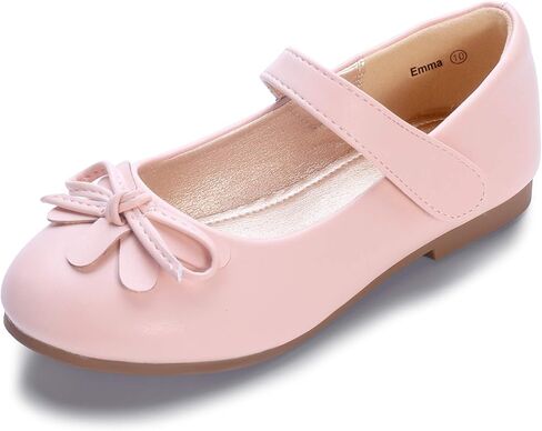 Hehainom Girls Girls Dress Shoes ، Flower Toddler/Little Kid Girl Shoes ، Bowknot Mary Jane Ballerina Flat Shoes for School Party in Kuwait