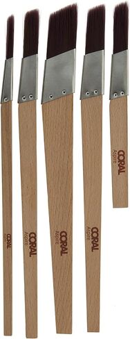 33719 Aspire 5 Piece Round Sash Paint Brush Set Professional Firm Pointed for Fast Accurate Cutting-in Ultra-Smooth Finish with Trade Emulsion or Gloss FSC Wood 15, 18, 21, 25, 18MM Stubby in Kuwait