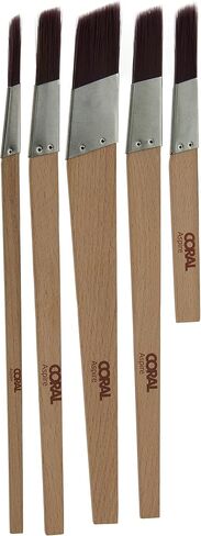 33719 Aspire 5 Piece Round Sash Paint Brush Set Professional Firm Pointed for Fast Accurate Cutting-in Ultra-Smooth Finish with Trade Emulsion or Gloss FSC Wood 15, 18, 21, 25, 18MM Stubby in Kuwait