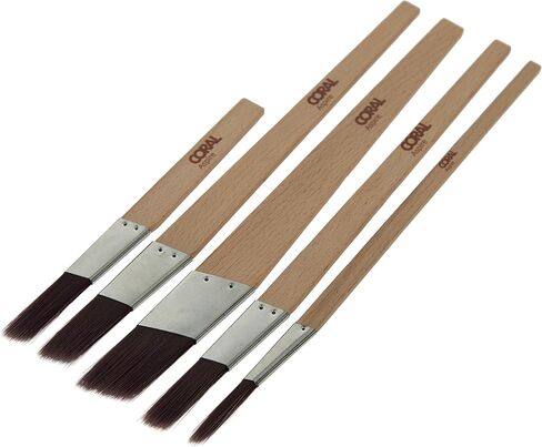 33719 Aspire 5 Piece Round Sash Paint Brush Set Professional Firm Pointed for Fast Accurate Cutting-in Ultra-Smooth Finish with Trade Emulsion or Gloss FSC Wood 15, 18, 21, 25, 18MM Stubby in Kuwait