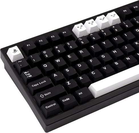WOB أسود أبيض PBT Keycaps 173 مفتاحًا Cherry Profile Doubleshot Custom Keycaps Set ISO ANSI Layout for 60% 65% 75% 95% Cherry MX Switches لوحات مفاتيح الألعاب الميكانيكية in Saudi Arabia