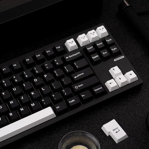 WOB أسود أبيض PBT Keycaps 173 مفتاحًا Cherry Profile Doubleshot Custom Keycaps Set ISO ANSI Layout for 60% 65% 75% 95% Cherry MX Switches لوحات مفاتيح الألعاب الميكانيكية in Saudi Arabia