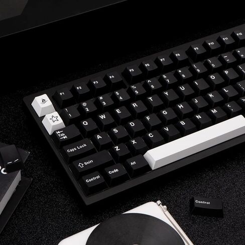 WOB أسود أبيض PBT Keycaps 173 مفتاحًا Cherry Profile Doubleshot Custom Keycaps Set ISO ANSI Layout for 60% 65% 75% 95% Cherry MX Switches لوحات مفاتيح الألعاب الميكانيكية in Saudi Arabia