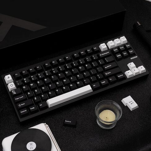 WOB أسود أبيض PBT Keycaps 173 مفتاحًا Cherry Profile Doubleshot Custom Keycaps Set ISO ANSI Layout for 60% 65% 75% 95% Cherry MX Switches لوحات مفاتيح الألعاب الميكانيكية in Saudi Arabia