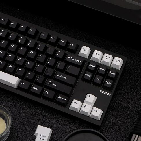 WOB أسود أبيض PBT Keycaps 173 مفتاحًا Cherry Profile Doubleshot Custom Keycaps Set ISO ANSI Layout for 60% 65% 75% 95% Cherry MX Switches لوحات مفاتيح الألعاب الميكانيكية in Saudi Arabia