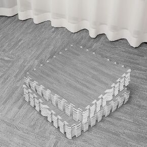 96.5 Sq. Ft Wood Grain Mats Foam Tiles 23.6 x 23.6 25 Pcs Inch Interlocking Foam Floor Mats Brown EVA Foam Floor Tiles for Kids Adults Playroom Bedroom Farmhouse Flooring