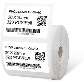 PUQU 40x20mm Direct Thermal Sticker Labels, Self-Adhesive All-Purpose Label Maker Tape, Compatible with AQ/Q1 Series Label Printer, Refills Standard Laminated Office Labeling, 1 Rolls of 320 Labels