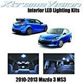 XtremeVision Interior LED for Mazda 3 MS3 Sedan Hatch 2010-2013 (7 Pieces) Cool White Interior LED Kit + Installation Tool