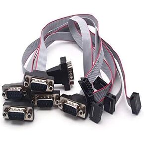 Antrader 12 Inch (30cm) DB9 Serial Male Port Bracket to 10 Pin Motherboard Header Panel Mount RS232 Serial Adapter Cable 6Pcs