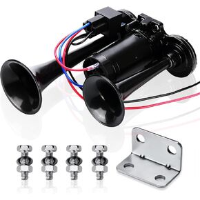 12V 150DB Air Horn for Truck for Train,Car Horns Loud Truck Horn Air Horn with Compressor for Truck Boat Train Speaker Cars Van Ship (Black) in Kuwait