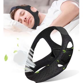 Anti Snoring Chin Strap, Upgraded Anti Snoring Devices, Adjustable & Breathable Chin Strap, Effective Snoring Solution to Stop Snoring, Black, 2 Pack in Kuwait