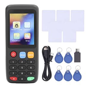 X7 NFC قارئ بطاقات، قارئ بطاقات RFID ناسخة ناسخة لبطاقات الهوية IC، البطاقة الذكية RFID ناسخة معرف IC قارئ الكاتب شاشة ملونة كاملة عالية الدقة (5 أبازيم UID، 5 بطاقات T5577، 5 أبازيم T5577)